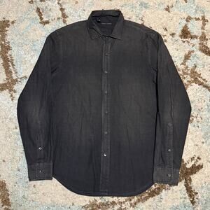 Ralph Lauren Black Label Longsleeve Button Up Shirt Size Medium Charcoal Gray